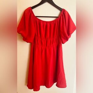 Off Shoulder Red Dress